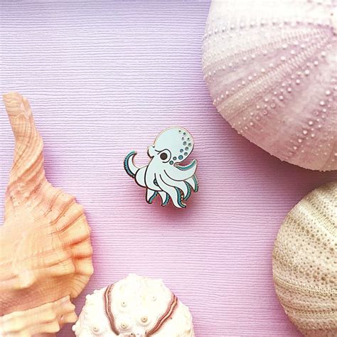 Chibi Giant Pacific Octopus Pin Enamel Pin Collection Pin And Patches Enamel Pins
