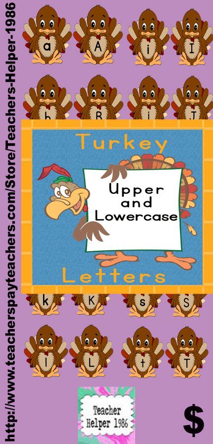 Printable Grammar Activities Turkey Alphabet Upper And Lower Case