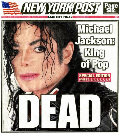 R I P Historical News Michael Jackson Newspaper Headlines