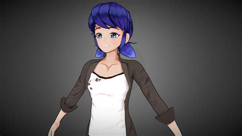 Miraculous Ladybug Marinette Anime Style 3d Model By Jchengva