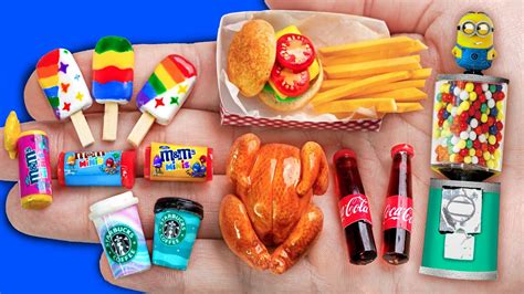 33 Miniature Foods Craft For Barbie Dollhouse Youtube