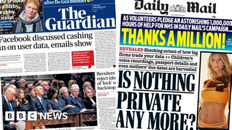 Newspaper headlines: Data concerns put Facebook on front pages - BBC News