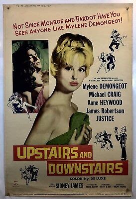 UPSTAIRS DOWNSTAIRS Movie Poster Fine 40x60 1960 Naked Mylene