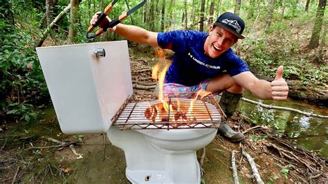 Catch And Cook On My Toilet A Redneck Grill Youtube