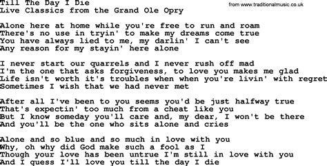 Till The Day I Die By Marty Robbins Lyrics
