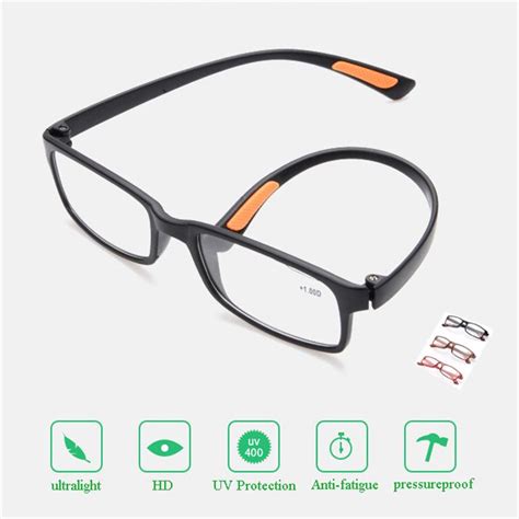 buy ultralight soft tr90 reading glasses presbyopic eyewear unisex anti fatigue eyeglasses at