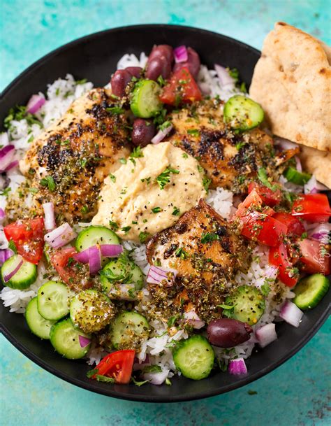 20 Minute Greek Chicken Rice Bowl The Chunky Chef