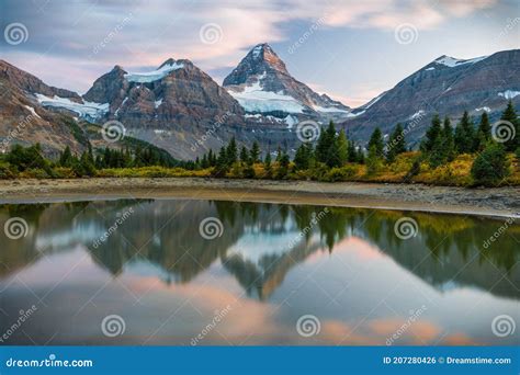 Colorfull Sunset Over Mount Assiniboine Stock Photo Image Of
