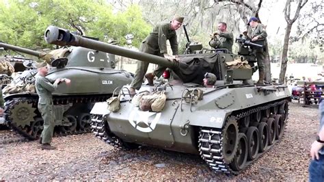 Us Wwii Tanks Up Close M18 Hellcat M10 Tank Destroyer M4 Sherman
