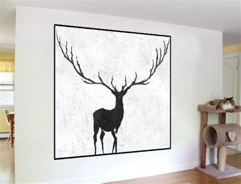 Large Abstract Deer Painting Deer Wall Art Original Painting Canvas