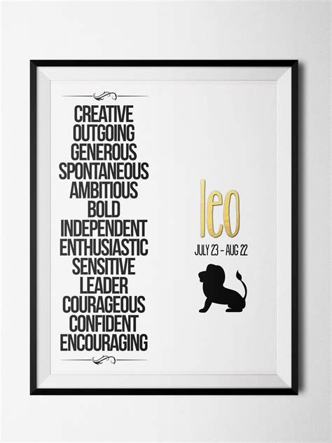 Leo Qualities Print | How to be outgoing, Leo, Leo qualities