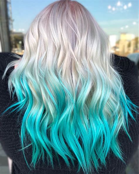32 Cute Dyed Haircuts To Try Right Now Hair Styles Blue Ombre Hair