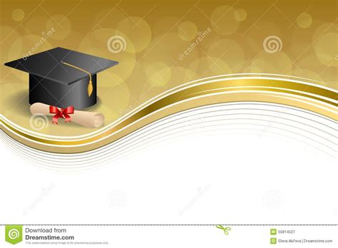 Background Abstract Beige Education Graduation Cap Diploma Red Bow Gold