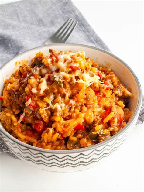 The spanish rice can also be made with ground turkey, or leave the meat out and add more vegetables. Spanish Rice with Ground Beef - Craving Home Cooked