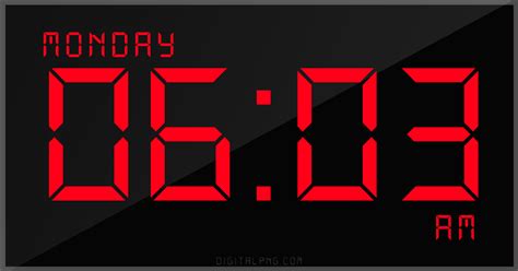Digital 12 Hour Clock Tuesday 0630 Am Time Png Digital Png