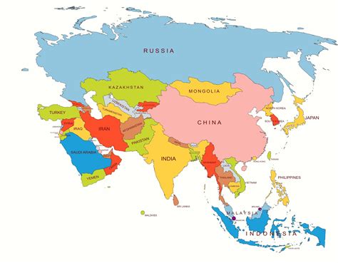 Political Map Of Asia With Capitals