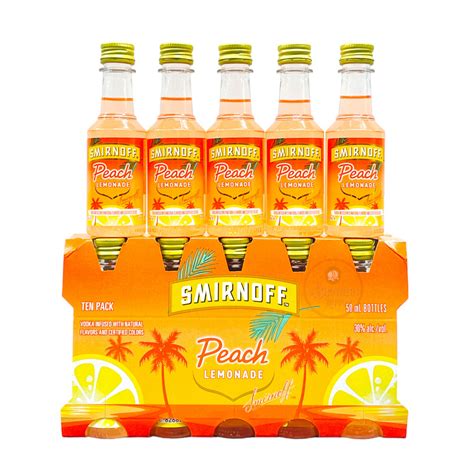 Smirnoff Peach Lemonade Flavored Vodka Mini Shots 10 Of 50ml