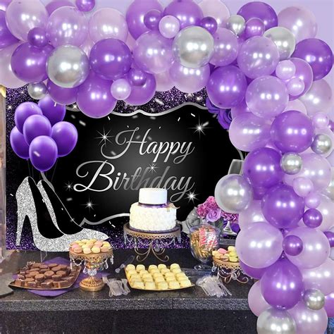 purple and silver party decorations