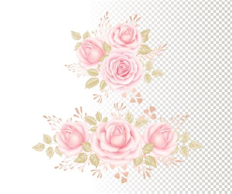 Pink Roses Clip Art Pink Blush Light Floral Clip Art Wedding Etsy