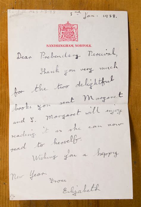 Lot Queen Elizabeth Ii Handwritten Letter