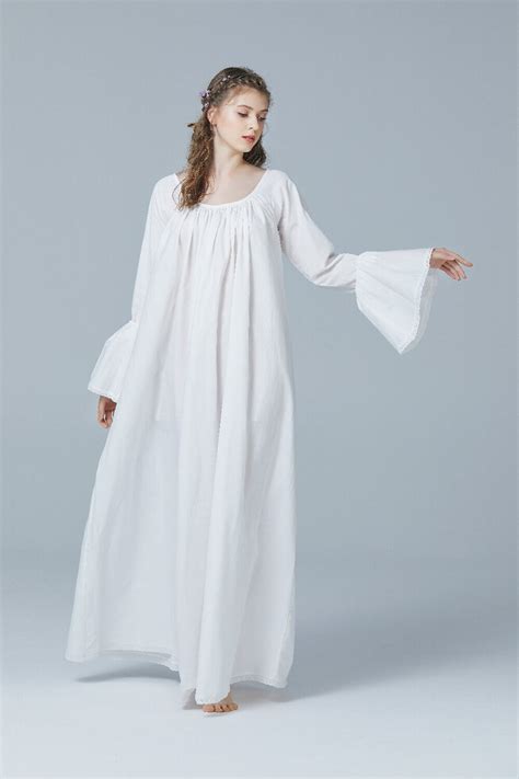 Victorian Nightgown 100 Cotton For Women Vintage Costumes Slip Sleepw Beautelicate