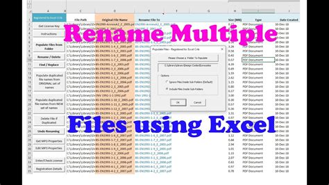 How To List And Rename Multiple Files Using Excel File Manager Youtube