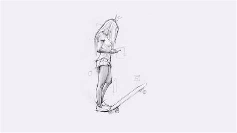 Skater Girl The Process Of Drawing Youtube