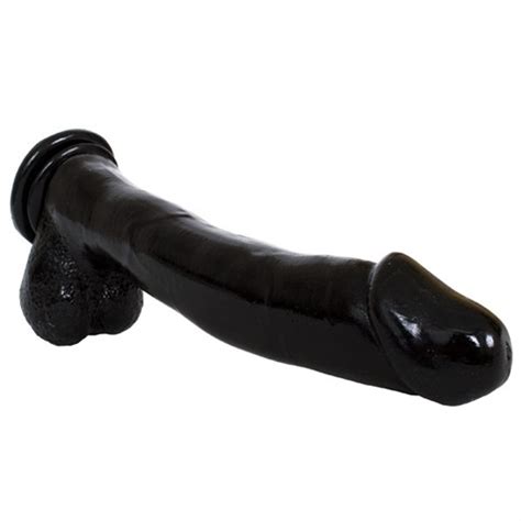 Basix 12 Dong Wsuction Cup Black Sex Toys At Adult Empire