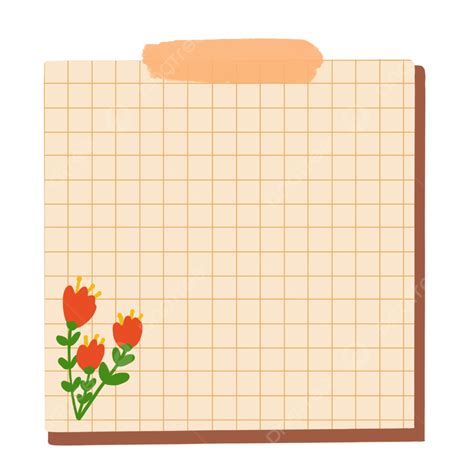 Memo Paper Png Transparent Memo Grid Paper With Red Flowers Memo