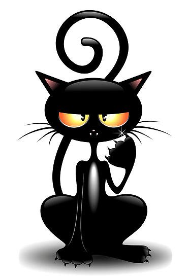 Cattish Angry Black Cat Cartoon By Bluedarkart Redbubble Clipart