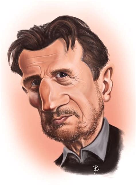 Liam Neeson by Alexandru Bulić Celebrity caricatures Funny