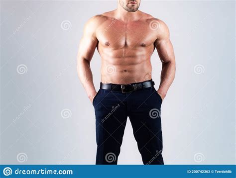 Athletic Guy Flexing Muscles Abdominal Muscle Man Abs Six Pack Guy