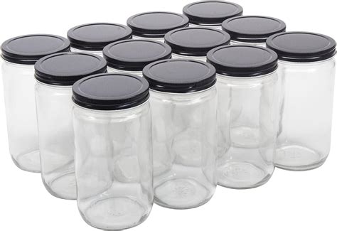 Kitchen And Dining Case Of 12 With Black Metal Lids North Mountain Supply