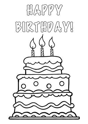 This coloring page is full of adorable characters and colorful balloons. print out | Birthday cake clip art, Art birthday cake ...