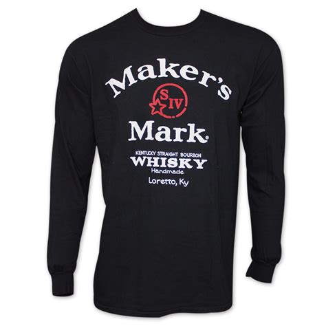 Makers Mark Arch Logo Black Long Sleeve T Shirt Brew