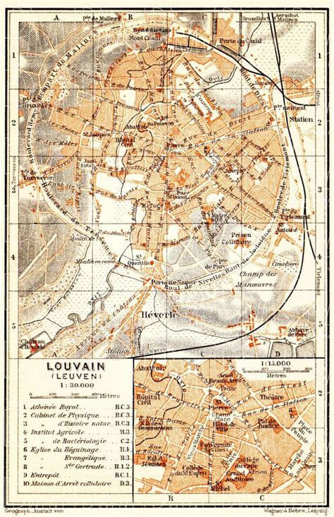 Old Map Of Louvain Leuven In 1904 Buy Vintage Map Replica Poster