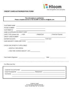 credit card authorization form template images credit card