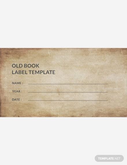 Free Old Book Label Template Word Doc Psd