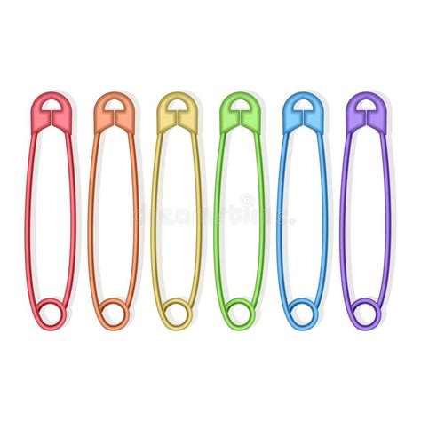 Set Of Realistic Safety Pins For Clothes Safety Pins Of Rainbow Colors