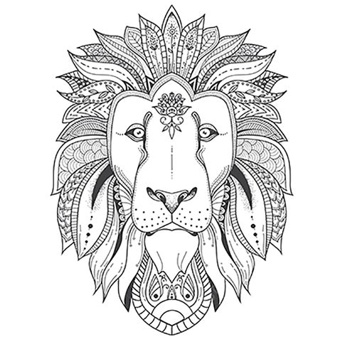 Mandala Printable Coloring Pages Lion