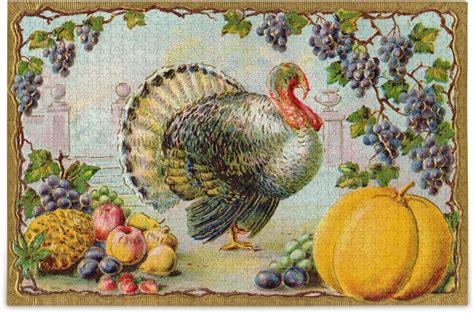 Vintage Thanksgiving Turkey Jigsaw Puzzle 500 Pieces Autumn