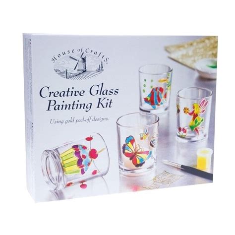House Of Crafts Creative Glass Painting Kit Paint Set Of 4 Candle Onlinestreet Uk