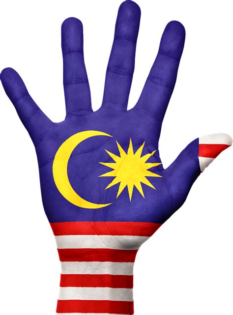 Bendera Malaysia Bentuk Tangan