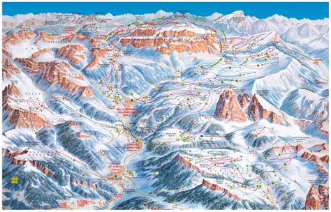Val Gardena Piste Map Skiing S Cristina Sella Ronda