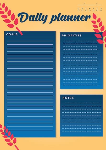 Premium Vector Daily Planner Vector Template