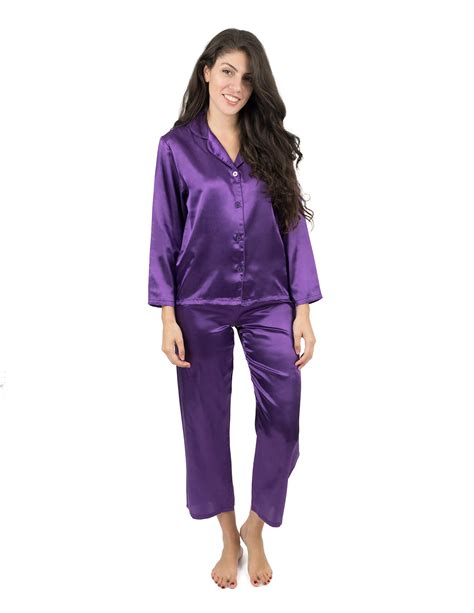 Leveret Womens Satin Pajamas Christmas 2 Piece Pajama Set Size X Small