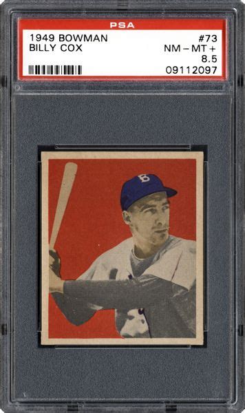 1949 Bowman Billy Cox Psa Cardfacts®