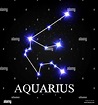 Aquarius Zodiac Sign with Beautiful Bright Stars on the Backgrou Stock ...