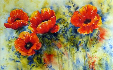 How To Paint Red Poppies Lola Flower
