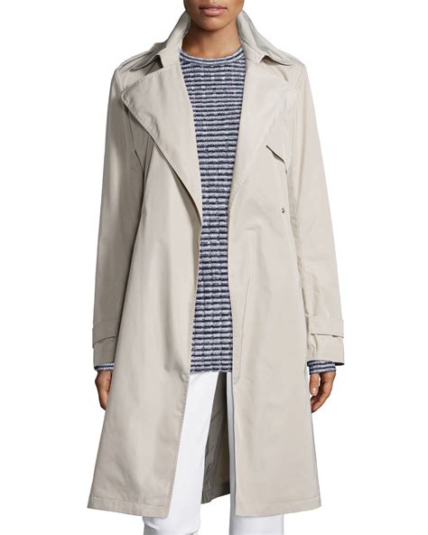 Theory Oaklane Tech Twill Coat In Natural Lyst
